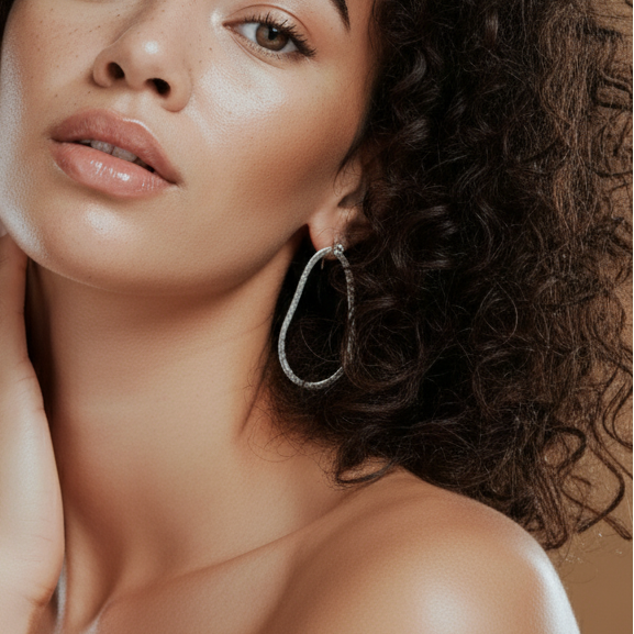 Aros Ovalo Irregular Plata - MINIMAL GOLD