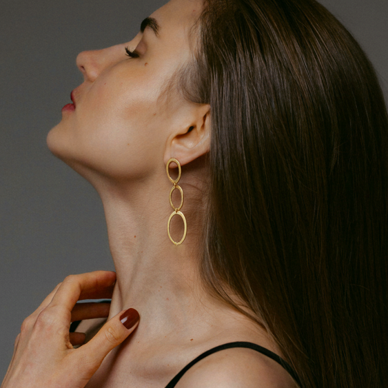 Aros 3 círculos - MINIMAL GOLD
