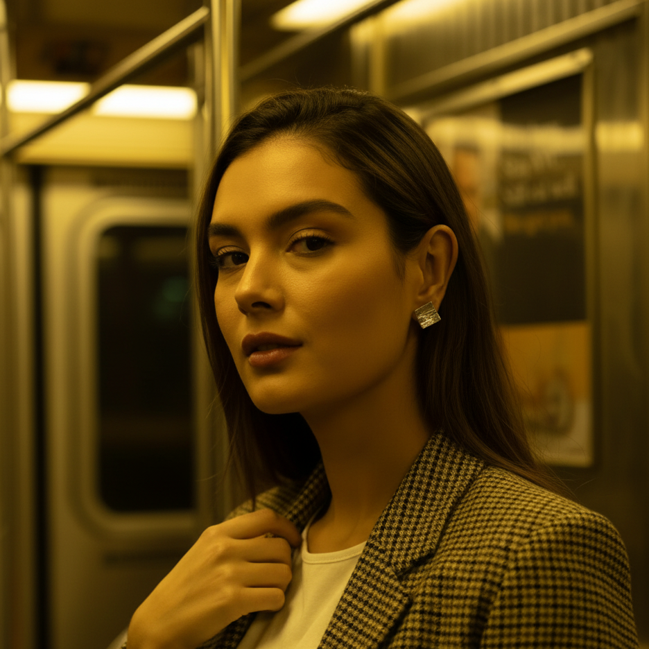 Aros Cuadrado Texturizado - MINIMAL GOLD