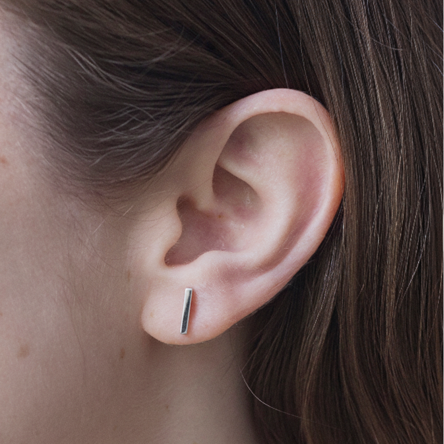 Aros Palito 1 cm. Plata - MINIMAL GOLD