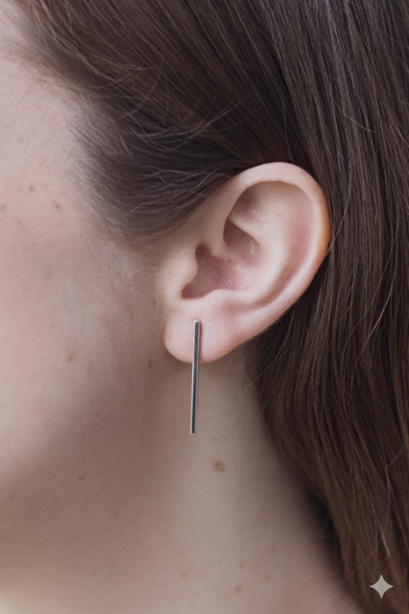 Aros Palito 3 cms Plata - MINIMAL GOLD