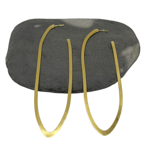 Aros Argolla Oval Plana Oro