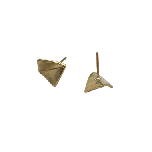 Aros Origami Cuadrado Oro - MINIMAL GOLD