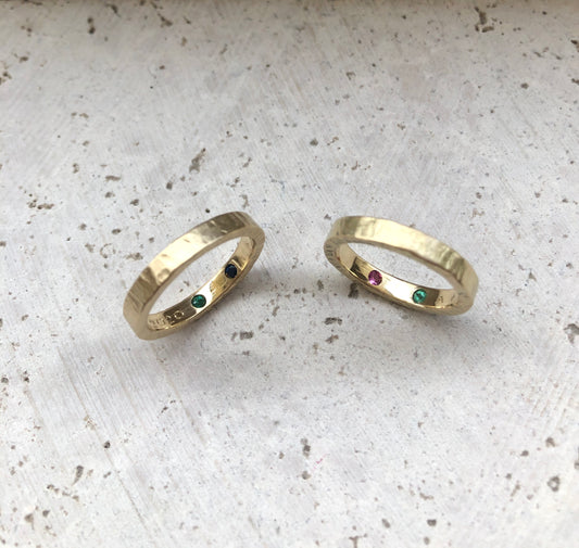 Argollas Corte Plano Forjadas en Oro amarillo 18k