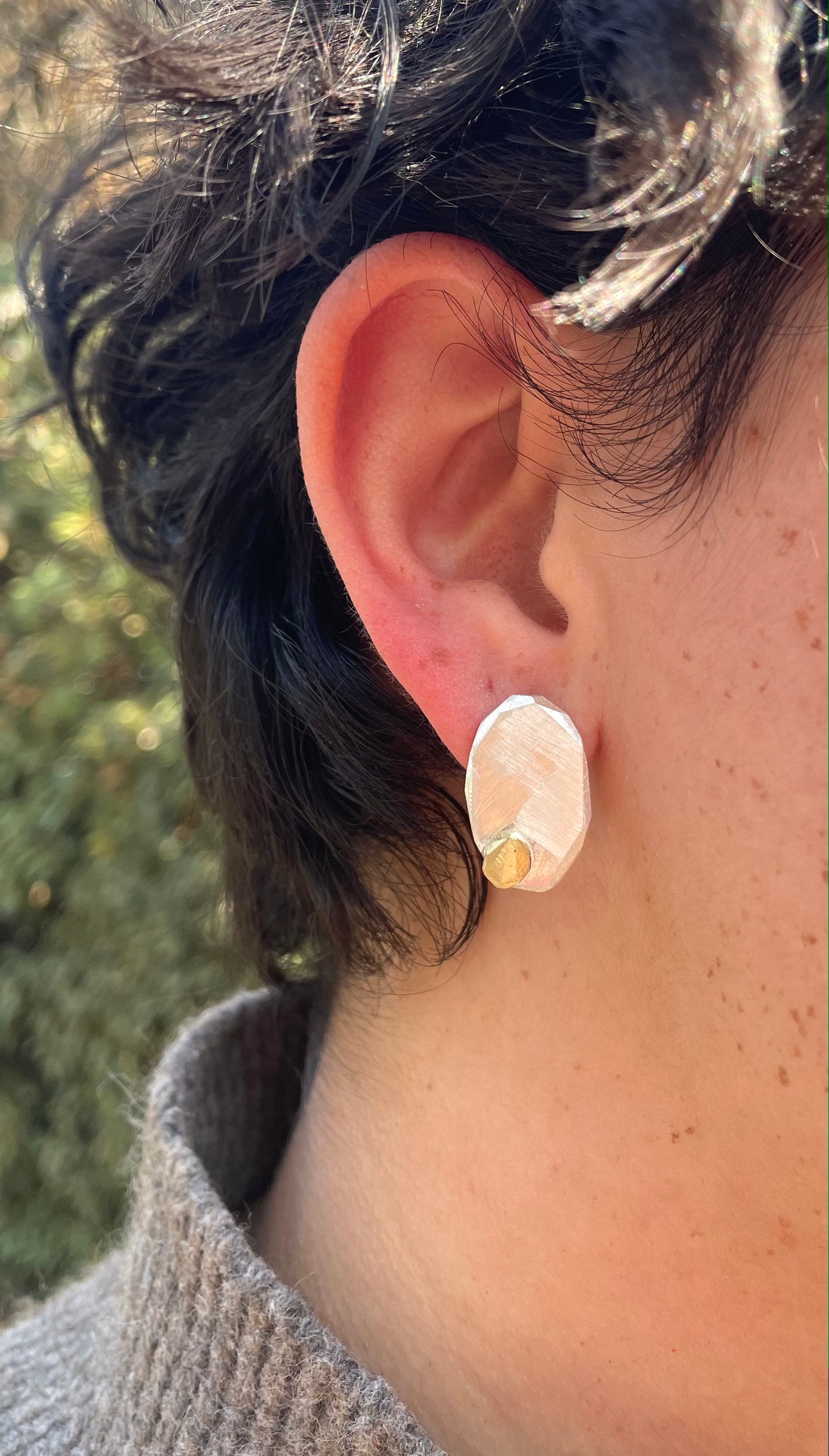 Aros con Roca pequeña - Rumi Quri