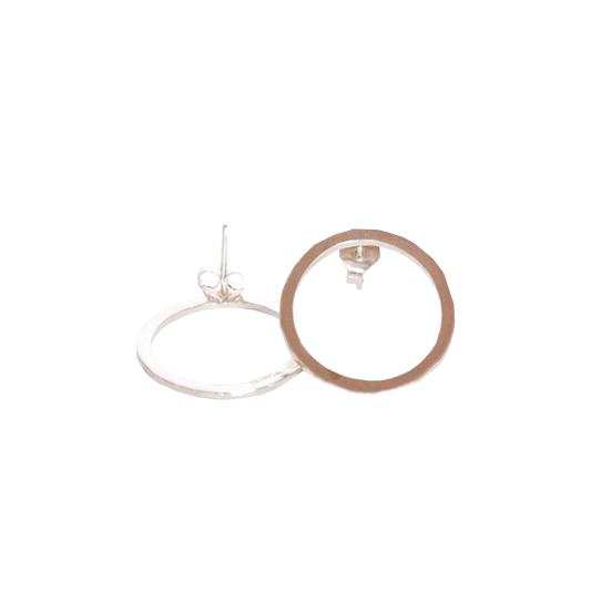 Aros Circulo Plano Plata Grande - MINIMAL GOLD