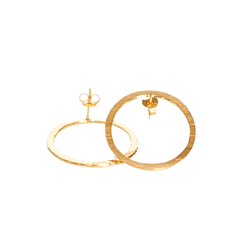 Aros Circulo Plano Bañados en Oro Grande - MINIMAL GOLD